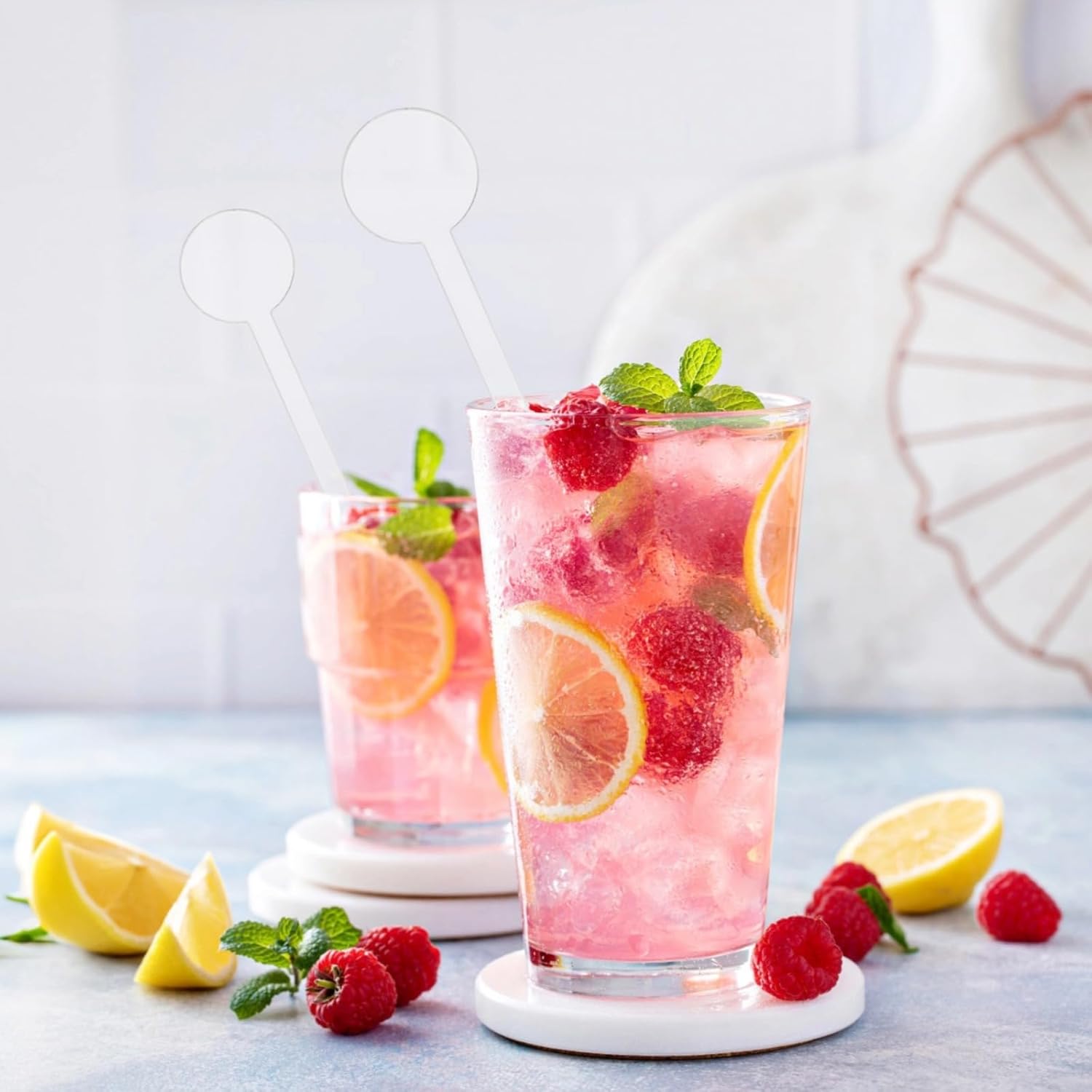 160 Plastic Cocktail Swizzle Sticks, Drink Stirrers for Parties and Weddings, 18 Cm/7 in Long with Smooth Shaft and Round Head Design