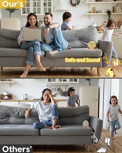 Miniatura 24 de Amaredom Linda luz nocturna de pato, lámpara de pato esponjoso, luz nocturna regulable de silicona, lámpara de noche LED recargable con temporizador