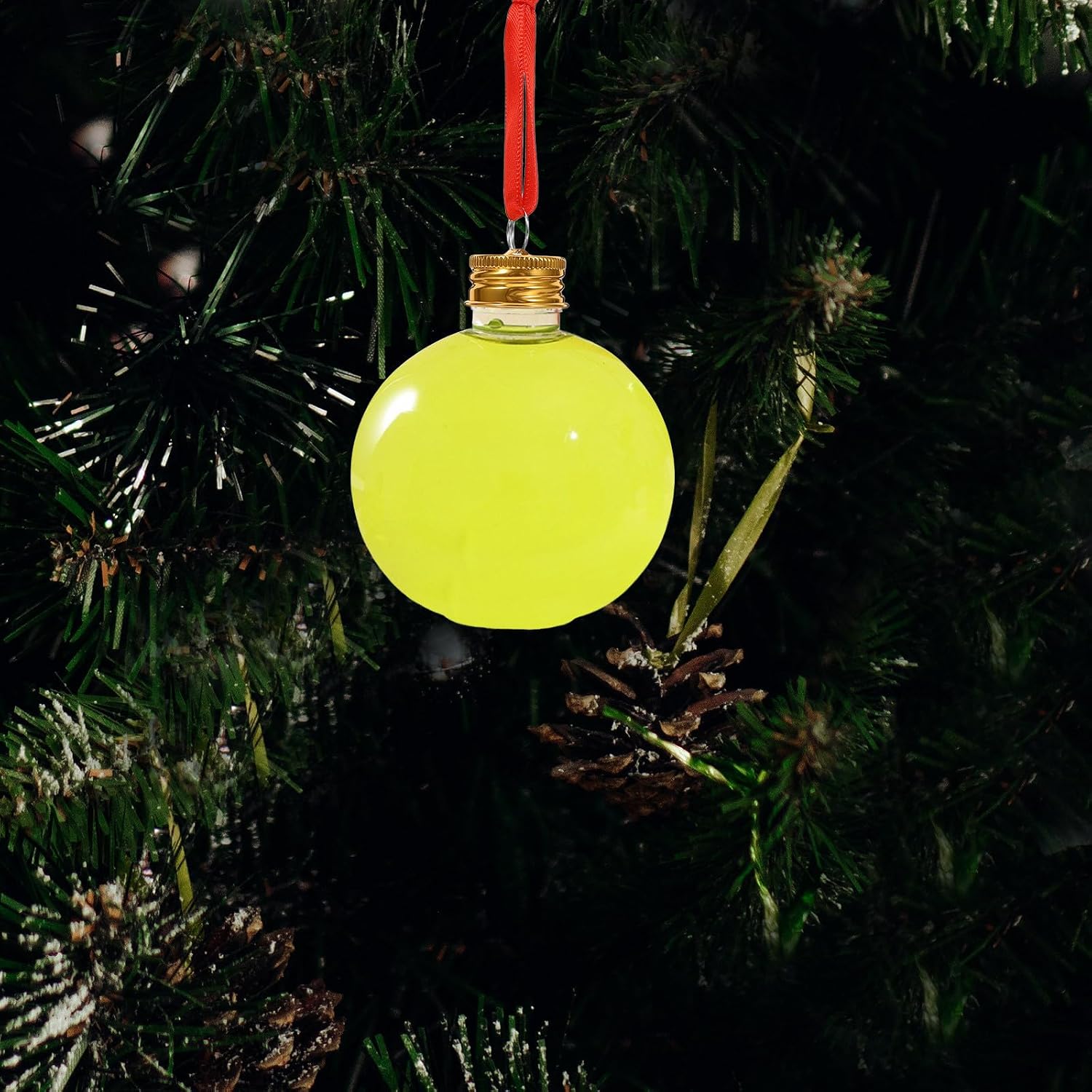 10pcs round Bulb Shape Candy Bottles Leak-proof Pet Material for Storage and Party Hanging Decors Decorative Christmas Drink Bulbs and Fillable Ornaments