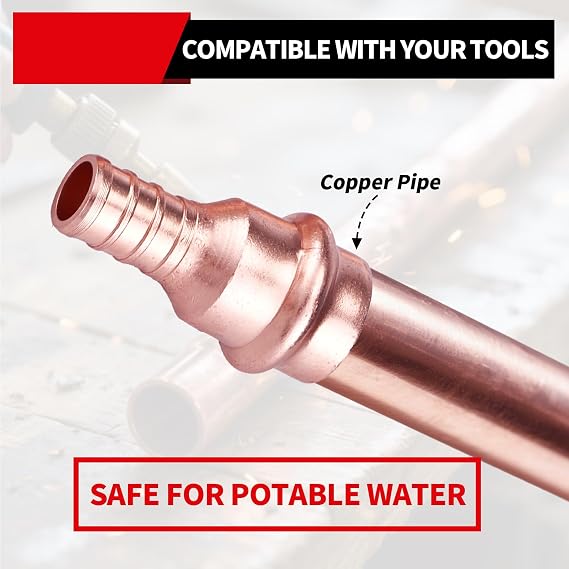10-Pack 3/4 inch Copper Press Fittings Crimp Coupling PEX Adapter