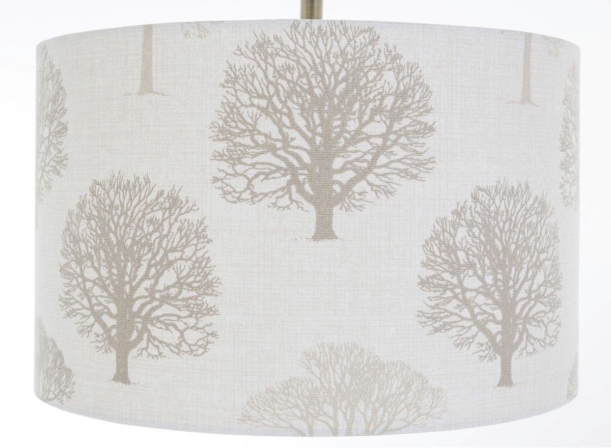 Kushade White 12" Linen Woodland Trees Lampshade, Ceiling Pendant