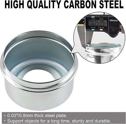 Miniatura 3 de Tapa antipolvo para rodamientos de remolque de 2.44 pulgadas, tapa antipolvo para eje de remolque con 8 tapones de goma, cubiertas de grasa