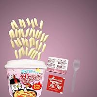 Vista 2 de Samyang Carbo Buldak Tteokbokki Pastel de arroz coreano instantáneo 6.31 onzas