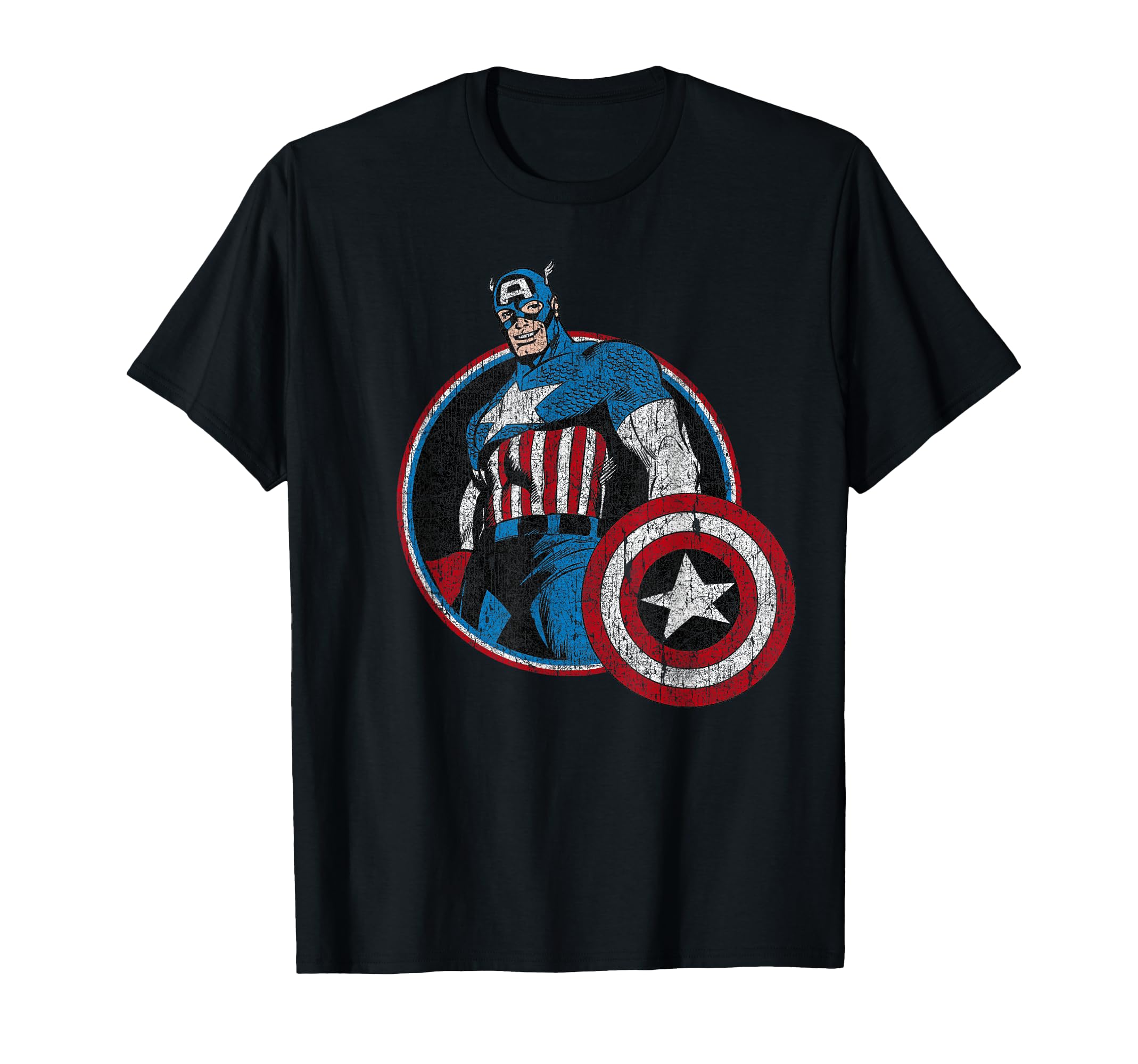 Marvel Avengers Vintage Captain America Comic Hero Portrait T-Shirt Small