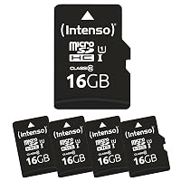 Intenso Scheda microSD Premium Multipack, 5 x 16 GB