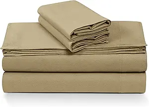 Tribeca Living King German Flannel Pillowcases, Set of 2, 200-GSM Heavyweight Cotton, Macchiato