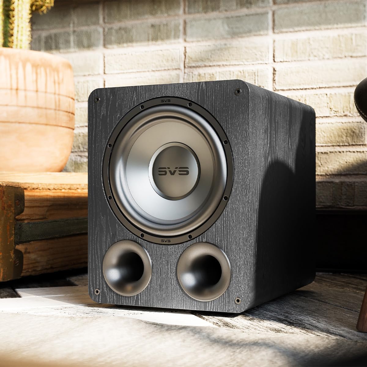 SVS PB-1000 Pro 12 Inch Ported Subwoofer with SoundPath Wireless Audio Adapter (Premium Black Ash)