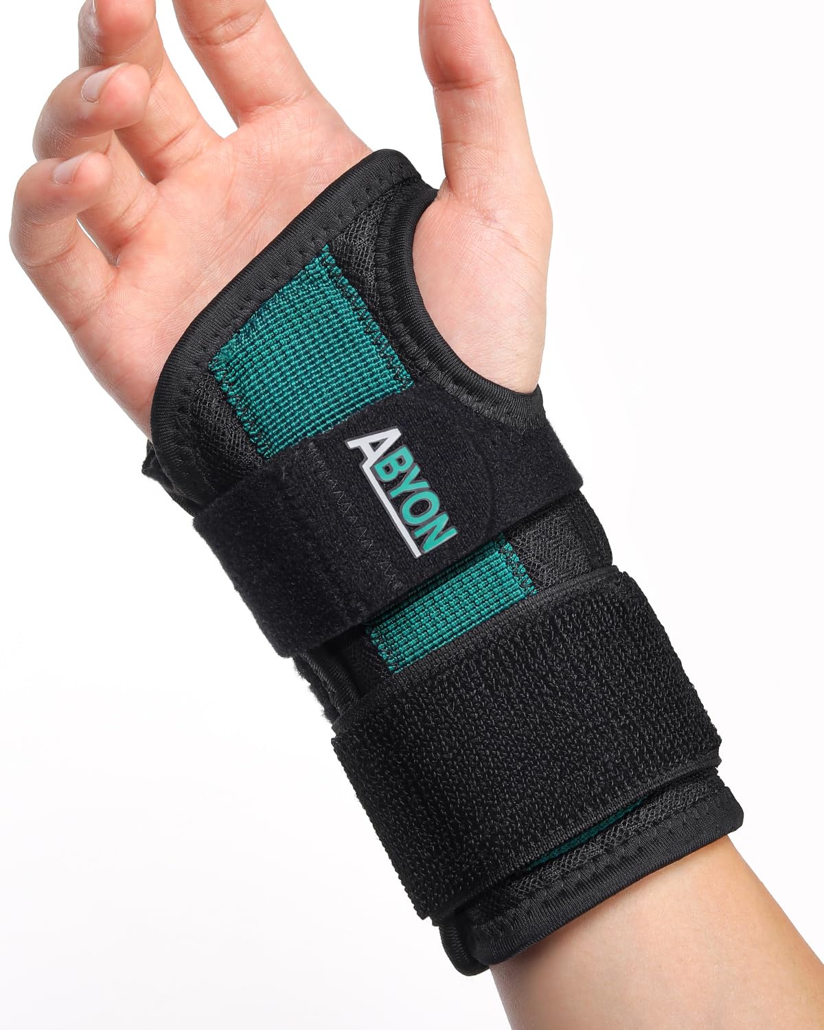 ABYON Handgelenkstütze mit Doppelschiene – Handgelenk Bandage und Handgelenkschiene bei Karpaltunnel Arthritis Sehnenscheidenentzündung verstellbar leicht und bequem für Damen und Herren S/M