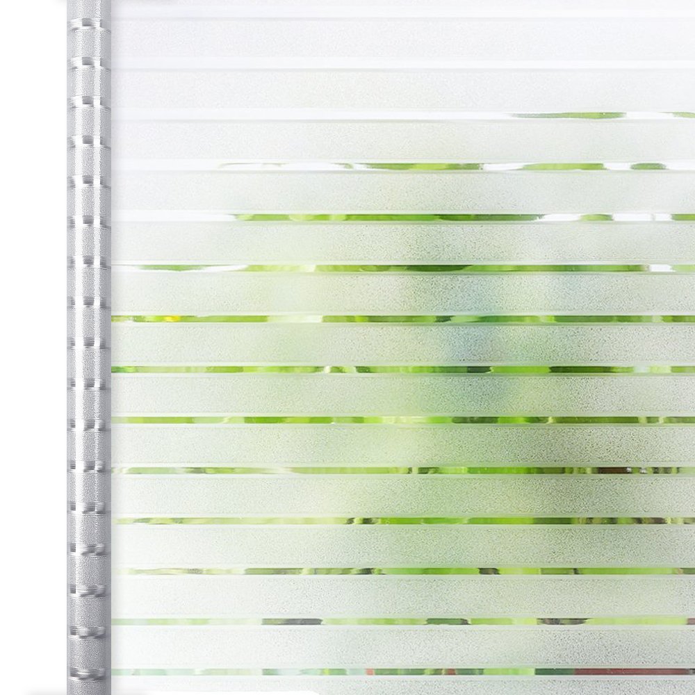 Buy Privacy Window Film White Stripe, Self Adhesive Frosted Window Film