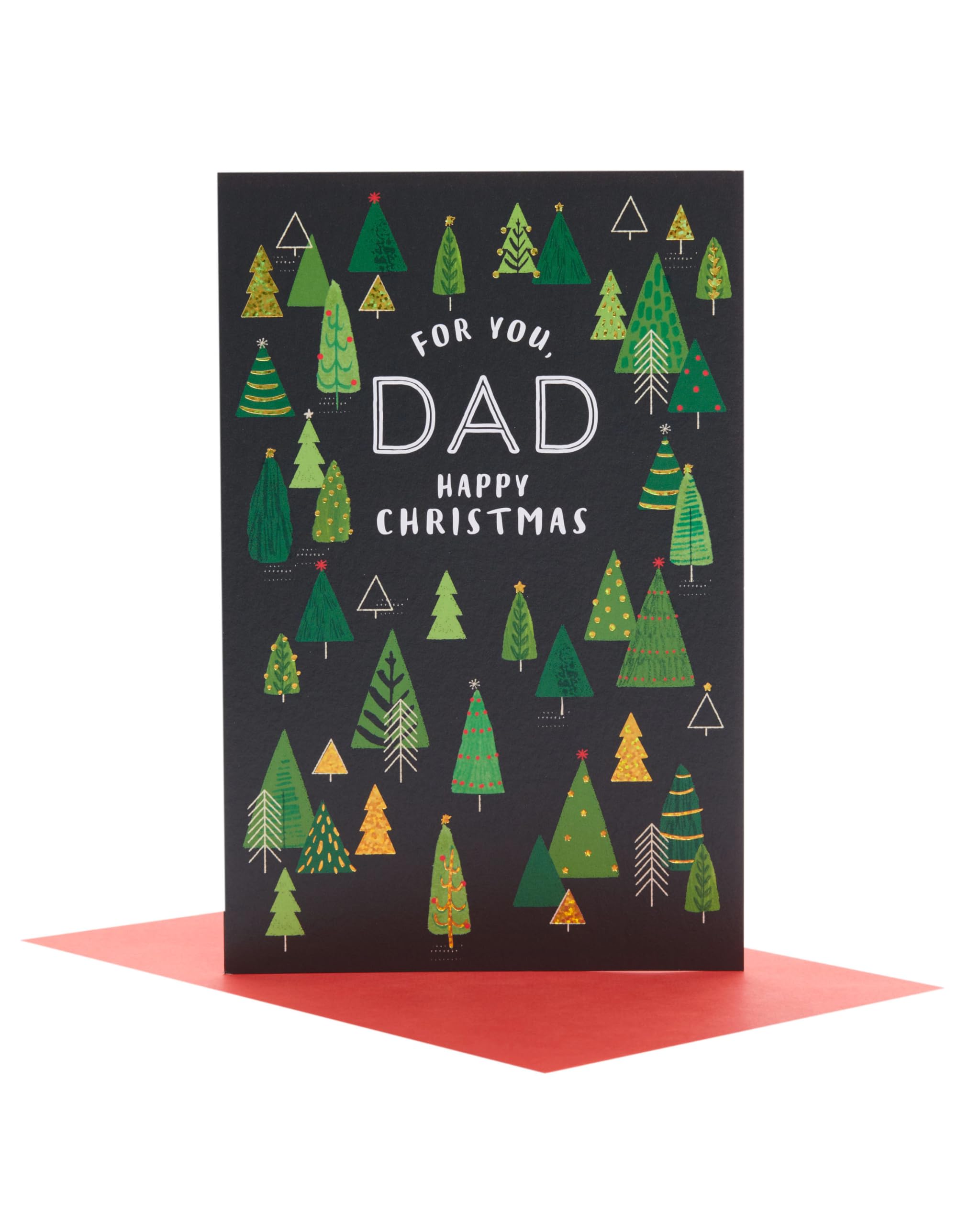 UK Greetings Christmas Card for Dad - Woodland Design