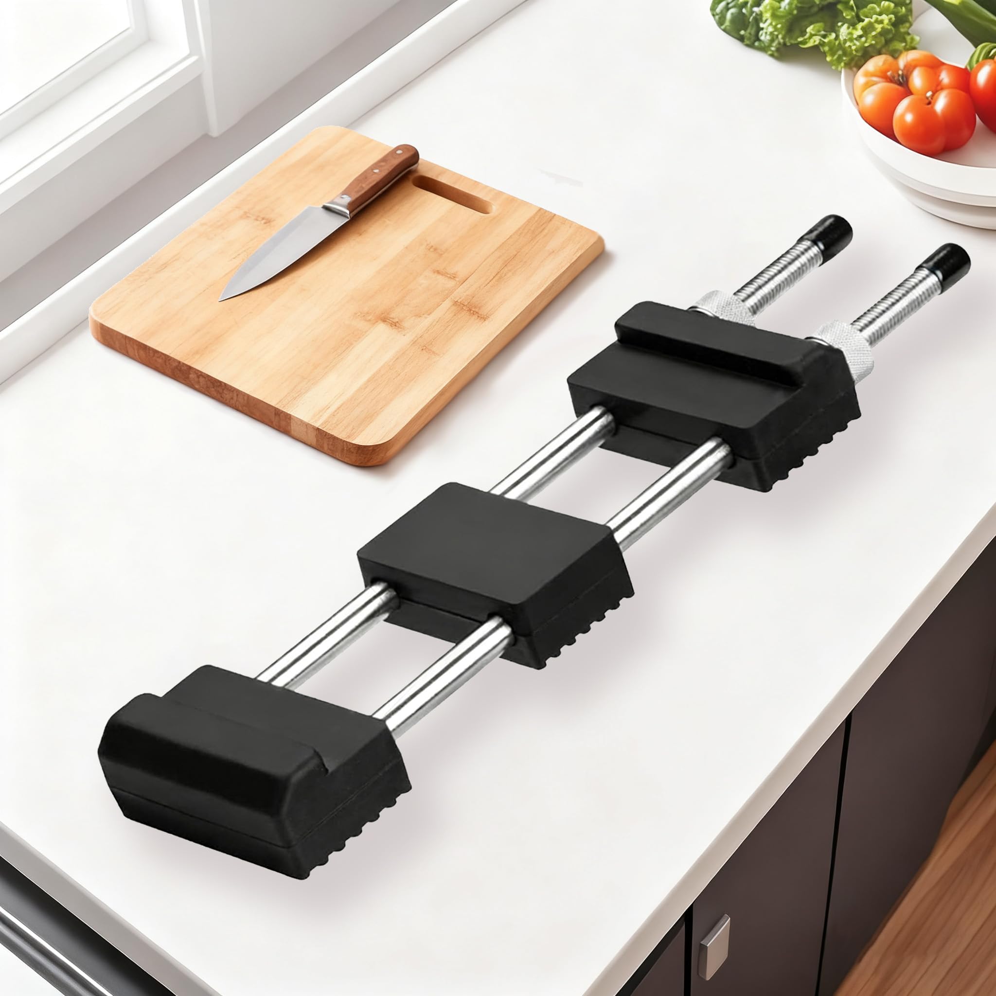 Stainless Steel Whetstone Stand Adjustable Anti-Slip Sink Bridge Knife Holder