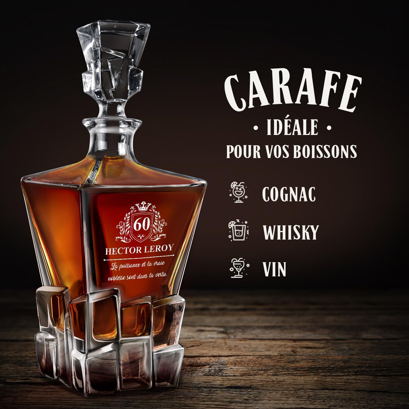 Maverton Ensemble à whisky pour homme, Avec motif décoratif