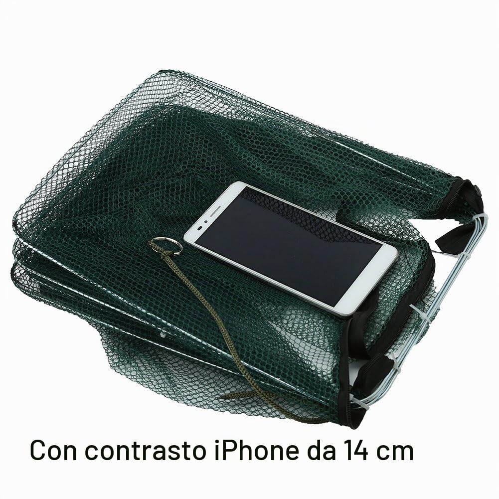 MAGT Rete da Pesca Automatica Rezzaglio, 6/12 Buche Borsa Trappola Gabbia per Gamberetti Nylon Pieghevole Granchio Trappola per Pesci Cast (6 Holes)