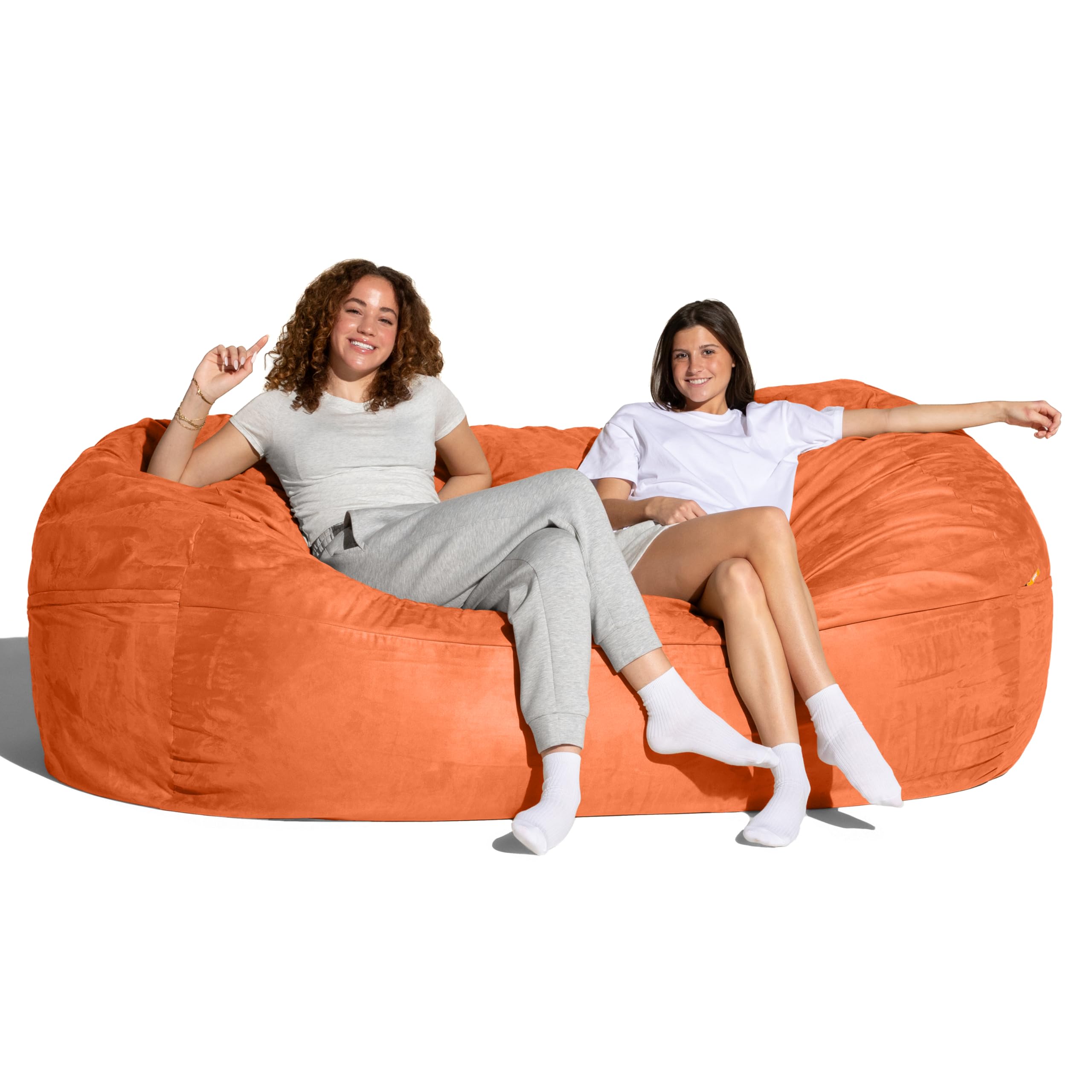 Amazon.com: Jaxx 7 Foot Giant Bean Bag Sofa, Mandarin : Home