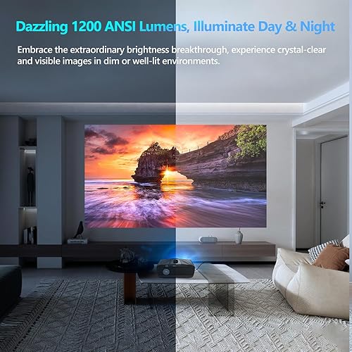 Miniatura 3 de Proyector 4K con enfoque automático HDR WiFi 6, proyector inteligente de luz diurna 4K de alto lumen 1200 ANSI LED 1080P nativo Ultra HD montado en