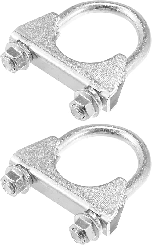 Abraçadeira U para escapamento Hihaha em aço carbono, diâmetro interno de 38 mm – 2 unidades