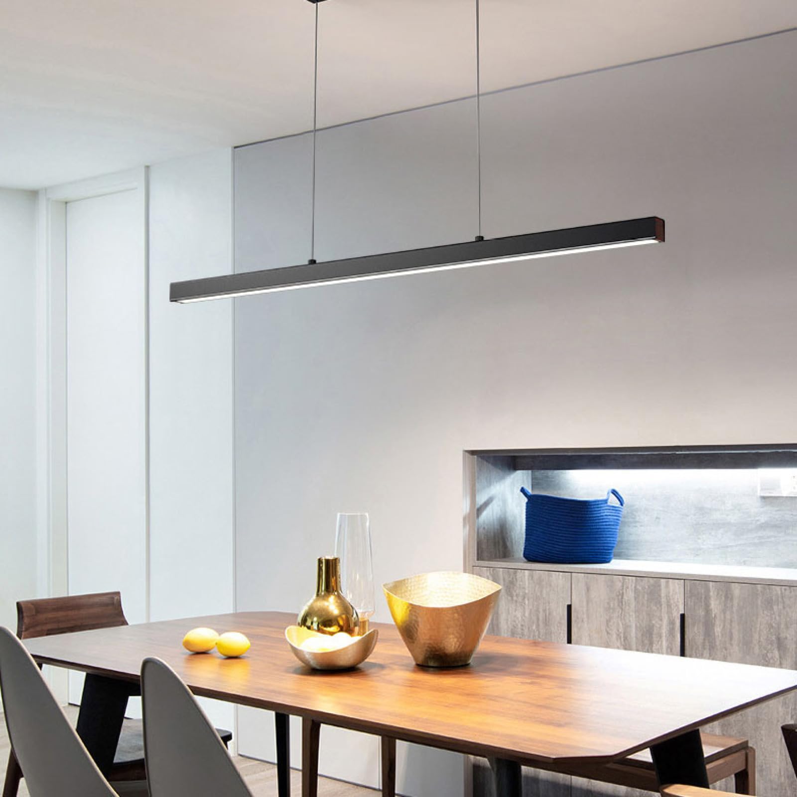 Lustre linéaire à LED, suspension pour table de billard, plafonnier pour îlot de cuisine, éclairage suspendu à intensité variable pour salle à manger, bureau, lumière trichromatique, éclairage suspen