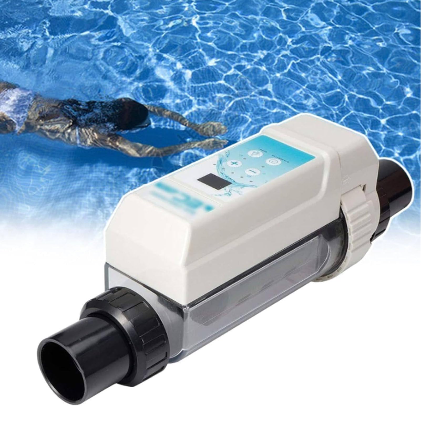 EUMTYDM Automatic Salt Water Chlorination System, Saltwater Pool Chlorine Generator for Swimming Pools, Generation Machine Spas and Hot Tubs 85M3/20g/h (size_name 68M3/16g/h)