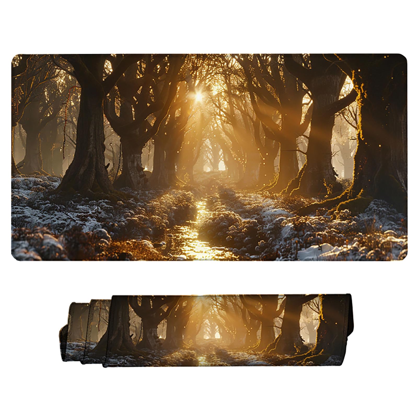 Żółta podkładka pod mysz XXL, podkładka na biurko, 1200 x 600 cm, szyte krawędzie, gumowa podstawa, światło słoneczne, podkładka pod mysz dla graczy, stabilna przyczepność na gładkich powierzchniach,
