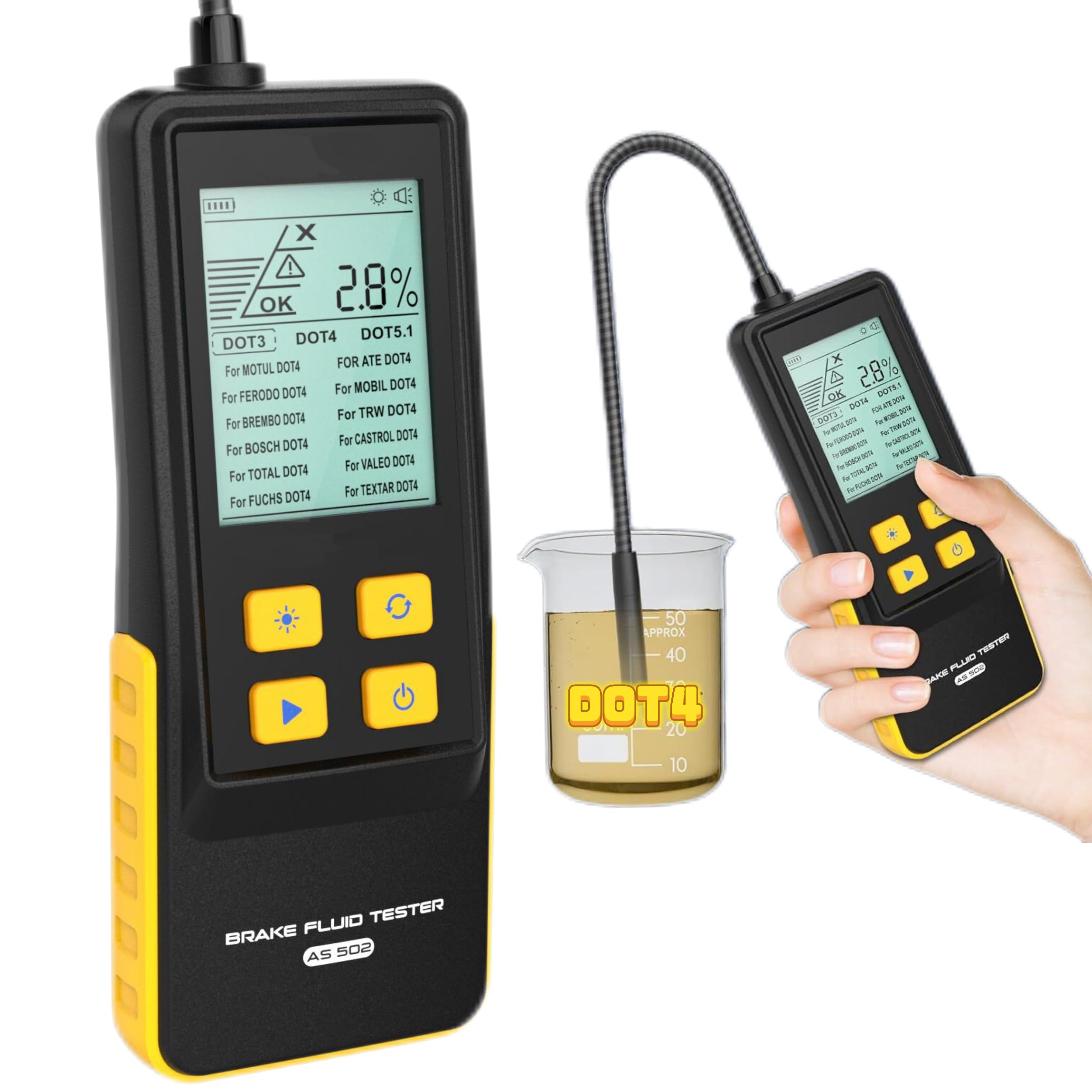 Tester Liquido Freni Alta Precisione per Auto DOT3 DOT4 DOT5.1