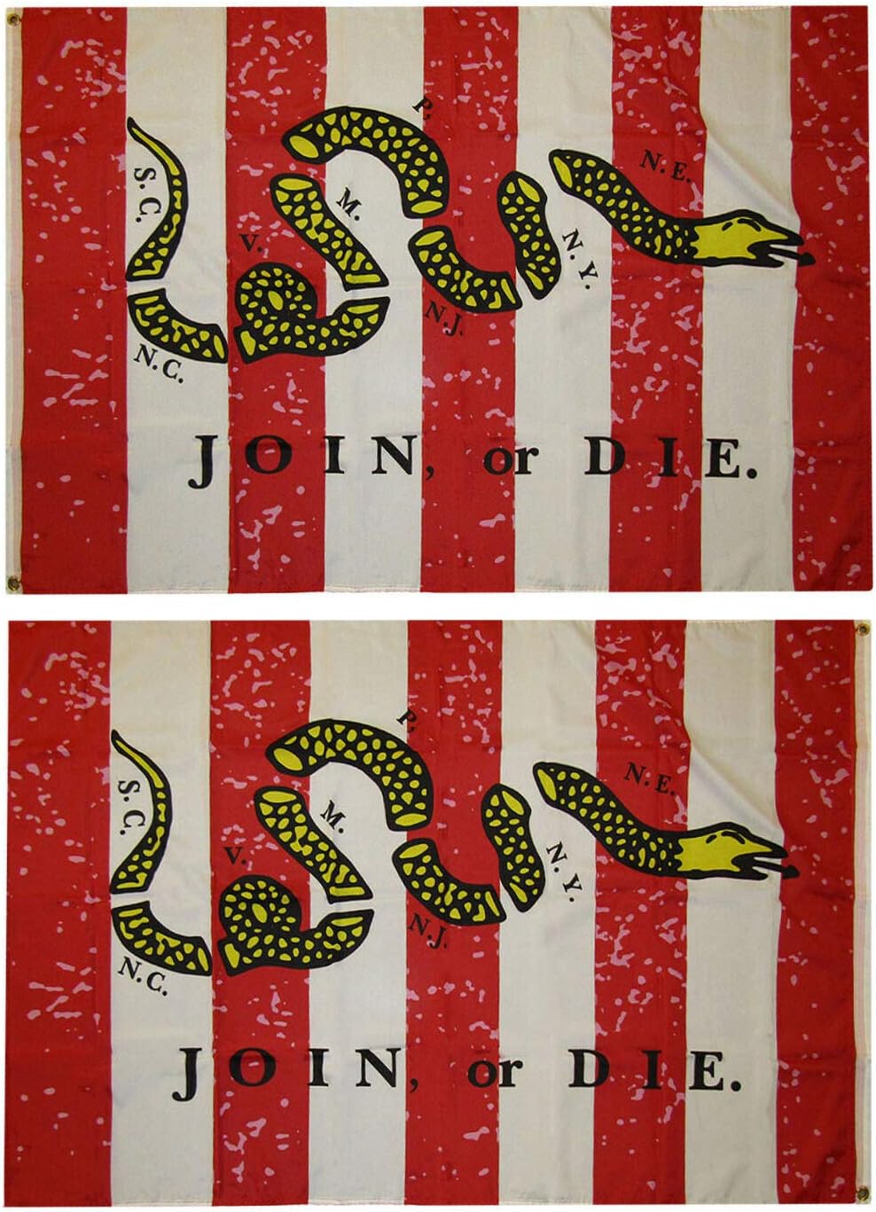Sons of Liberty Don't Tread On Me Join Or Die Premium Quality Heavy Duty Double Sided 100D Woven Poly Nylon Flag 3x5 3'x5' Banner Grommets (RUF)