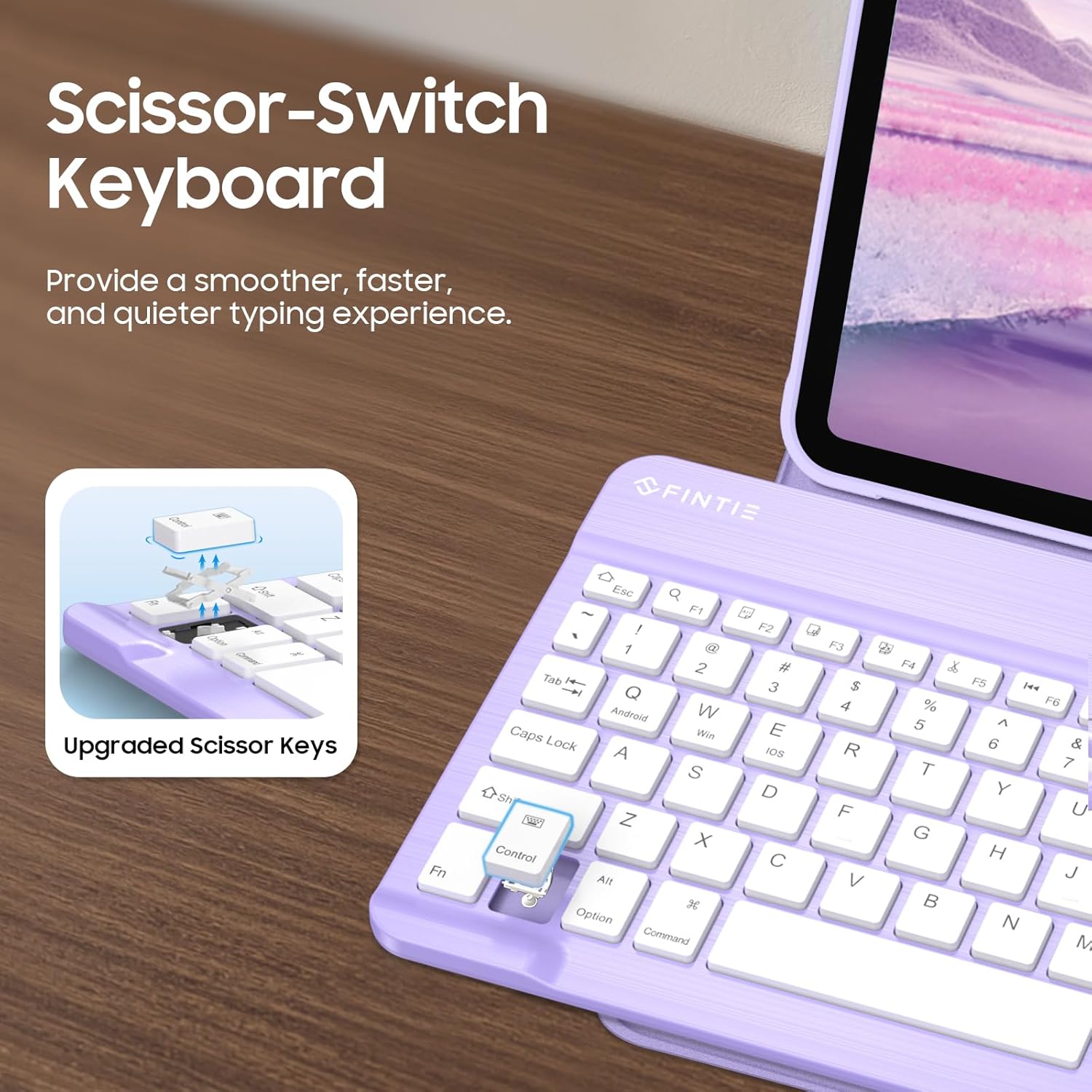 Fintie Backlit Keyboard Case for iPad (A16) 11th Generation 11 Inch 2025, iPad 10th Generation 10.9 Inch 2022 - Soft TPU Cover with 7 Color Backlight Detachable Bluetooth Keyboard, Purple