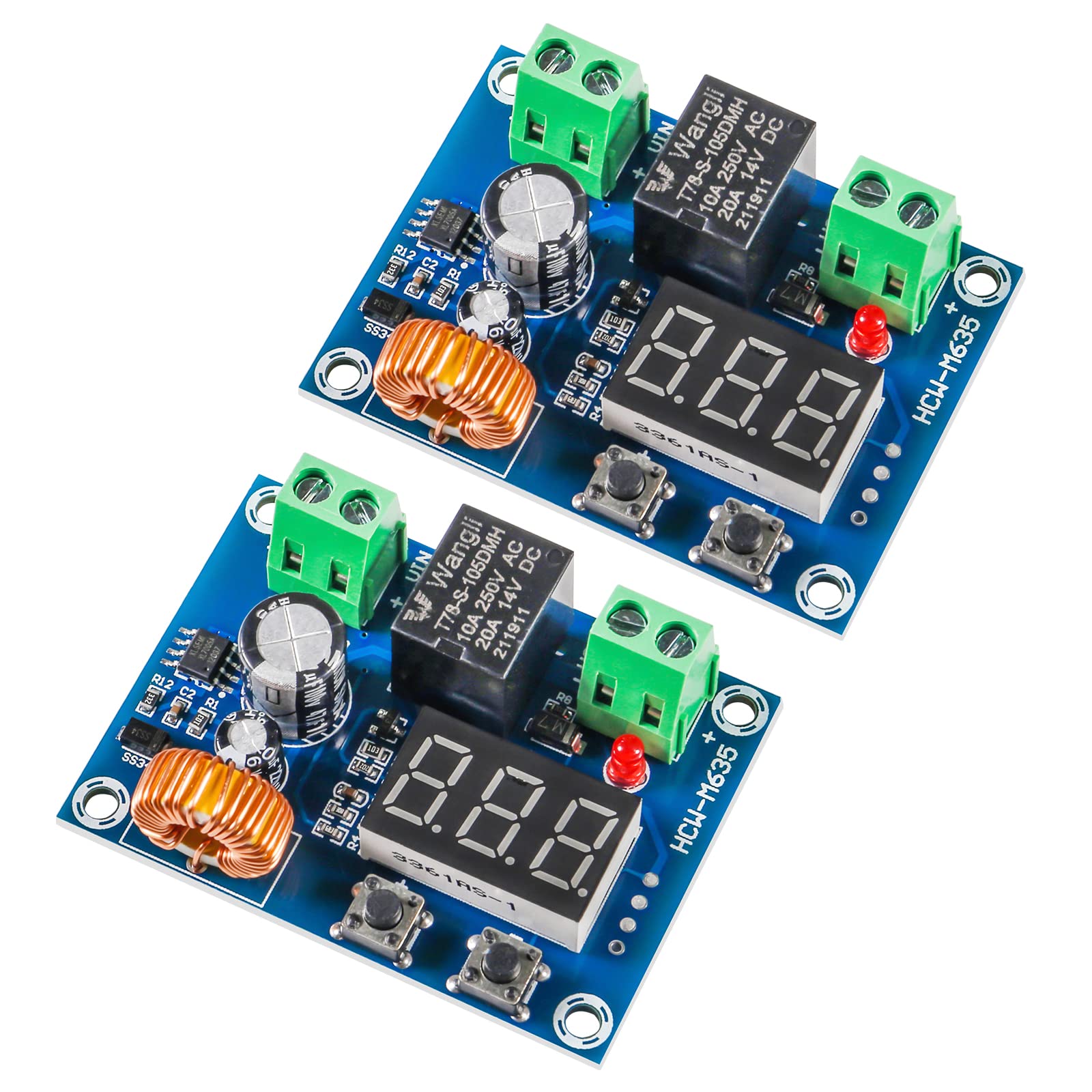 2pcs XH-M609 Low Voltage Disconnect Digital DC Voltage Protection Module 12-36V Digital Display Over-Discharge Circuit Protection Module