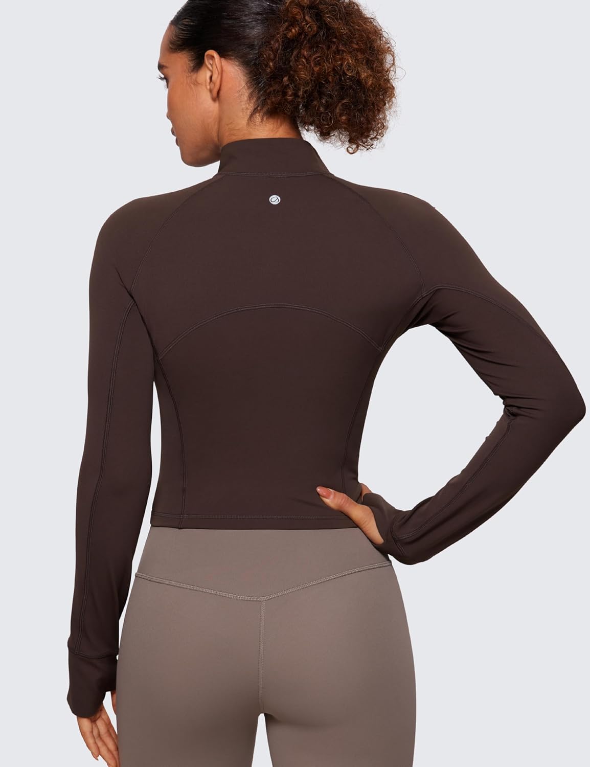 CRZ YOGA Women's Butterluxe Long Sleeve Workout Shirts Half Quarter Zip Athletic Tops Crop Collared T-Shirt