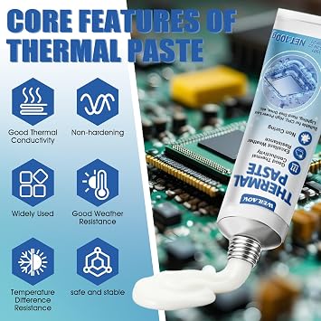 CPU Thermal Paste Cooling Paste CPU CPU Paste Good Thermal Conductivity Good Thermal Conductivity High Performance Thermal Paste Suitable for CPU Game Consoles Graphics Cards etc. 100 ml