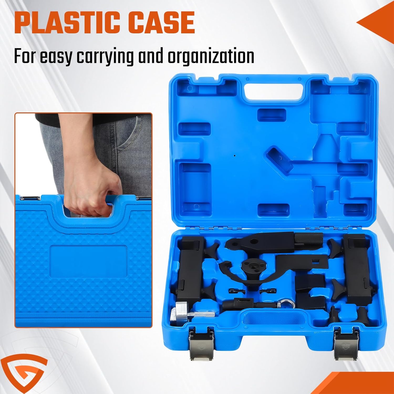 Camshaft Alignment Tool Kit Fit for Land Rover Jaguar Discovery 4 Range Rover Sport V8 5.0L V6 3.0L, Engine Timing Tool with Fuel Pump, Fuel Injector Remover Tool, 303-1445, 303-1448, 303-1452