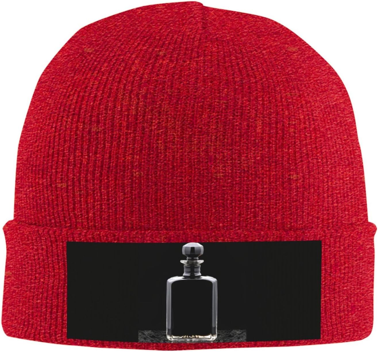 Slouchy Beanie Hats for Women Men Winter Knit Beanies Cuffed Skull Cap Black Perfume Bottle Ski Hat