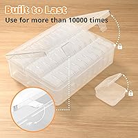 Vista 3 de Mathtoxyz Caja Organizadora de Cuentas, 62 Piezas Organizadores Pequeños y Estuches de Plástico para Almacenamiento, Mini Recipientes