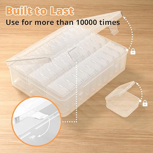 Miniatura 3 de Mathtoxyz Caja organizadora de cuentas, 62 unidades pequeñas para organizar cuentas y cajas de plástico de almacenamiento, cajas de almacenamiento