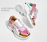 LUCKY STEP Femmes Plateforme Colorful Mode Sneakers Retro Colorblock Stylier mignon Chunky Chaussures de marche papa