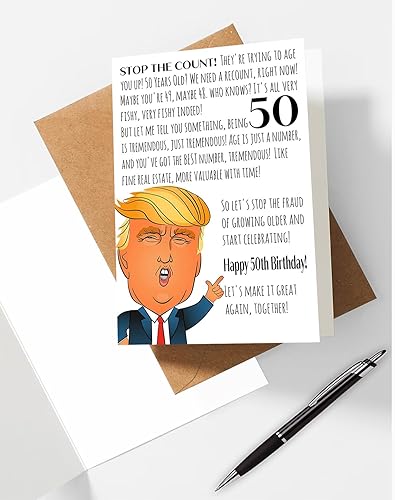 Miniatura 4 de GIFTSFARM Divertida tarjeta de cumpleaños número 50, tarjeta de cumpleaños 50 para mujeres y hombres, tarjeta de cumpleaños, decoración de tarjetas