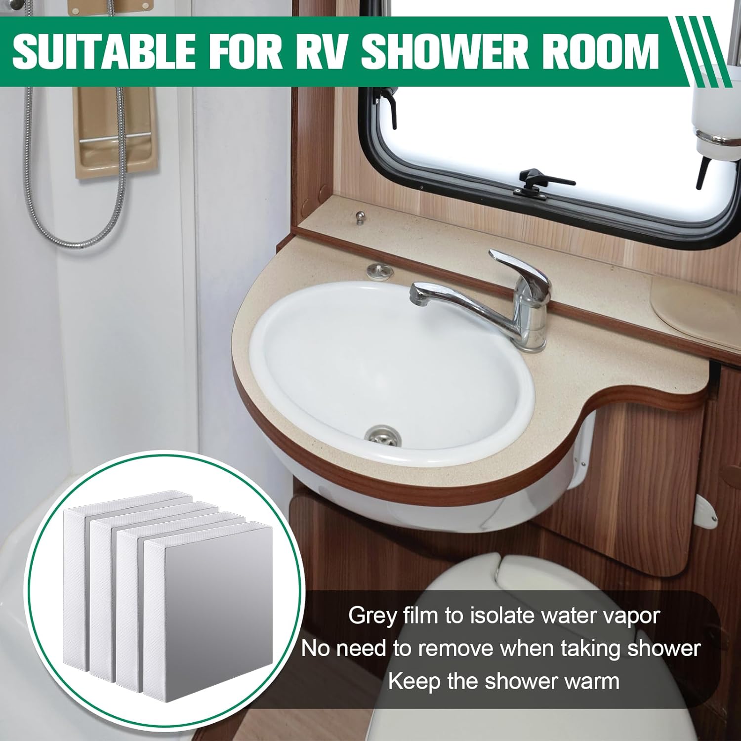 4 Pack RV Vent Insulator 14"x14"x3" RV Skylight Cover with Reflective Surface, Waterproof RV Vent Covers Skylight Shade Energy Savings Sunroof Fits for 14 Inch x 14 Inch RV Camper Vents