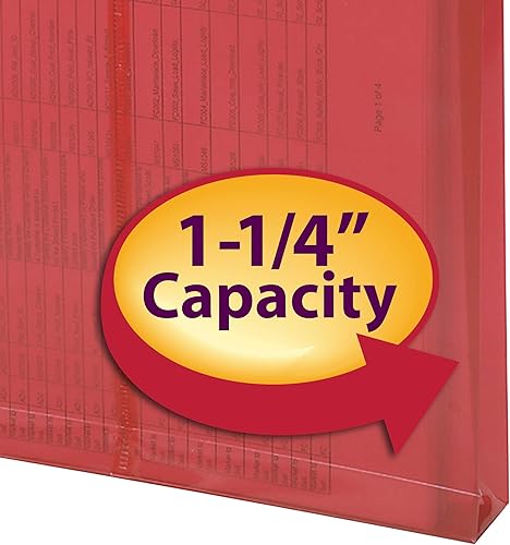 Miniatura 3 de Smead Sobre de polietileno, expansión de 1.5 in, cierre de cuerda, carga superior, tamaño carta, rojo, 5 por paquete (89547) (paquete de 2)