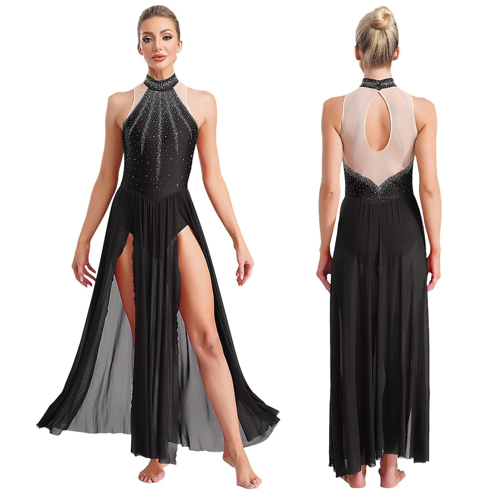 Ärmelloses Lyrical Walzer Dance Kostüm Kleider für Damen