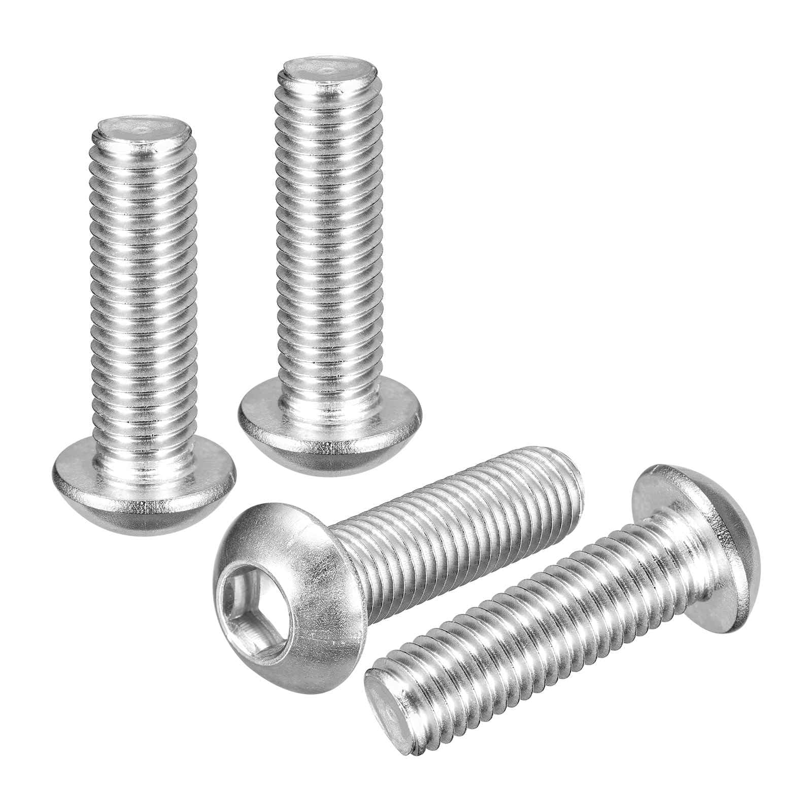 DTGN M12-1.75x45mm Button Head Socket Cap Screws - 4Pack - Good for Road Bicycle, Mountain Bike, Auto, Motorcycle - 304 Stainless Steel Whitewashed - Hex Socket Drive Fasteners — image 1