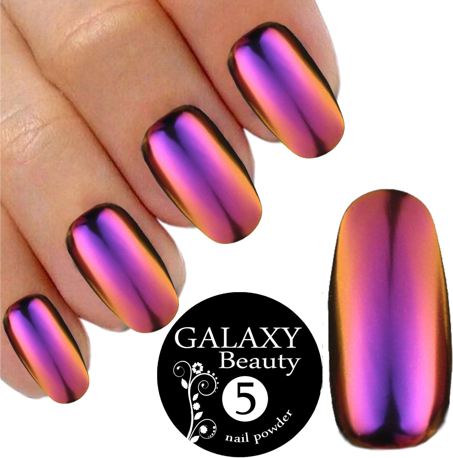 Chameleon Mirror Chrome Nail Shifting Powder Multi Colour Changing Glitter Purple Gold Effect 1 G