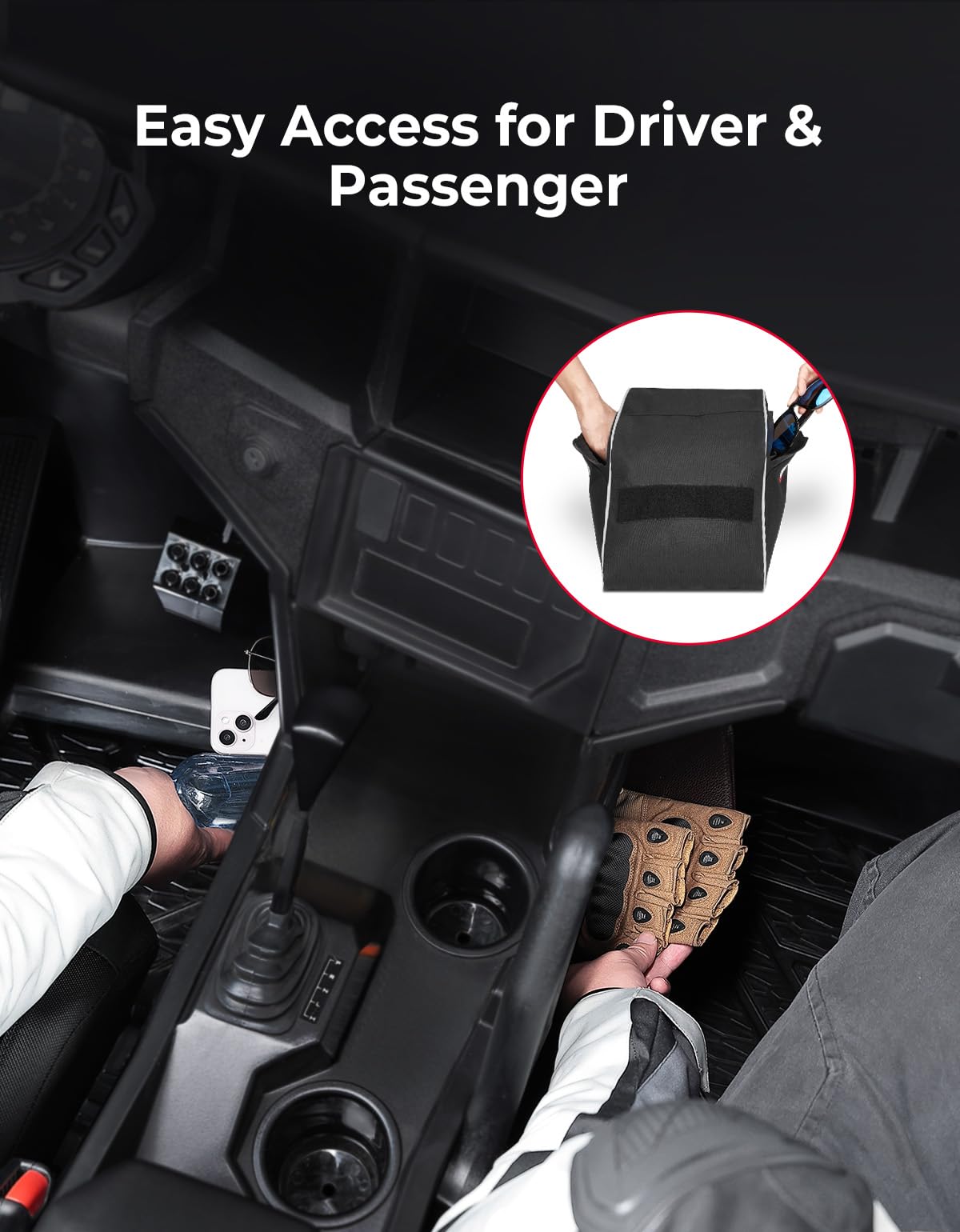 KEMIMOTO Storage Bag UTV Console Bag Compatible with Polaris General 1000/4 1000/ General XP 1000 2016 2017 2018 2019 2020 2021 2022 2023 2024 2025