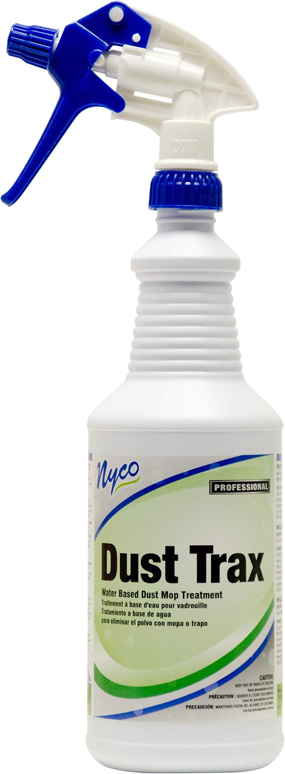 Nyco Dust Trax Professional Dust Mop Treatment - 32 oz - Ready-to-Use Water Based Dust Mop Treatment - Controls Dust - for Professional Facility Maintenance - (NL866-Q12S)