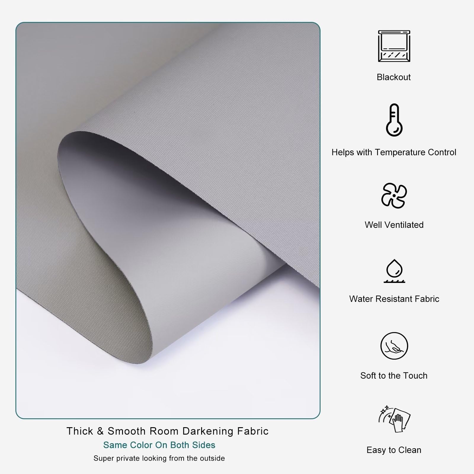Changshade Cordless Blackout Roller Shade – Custom Made-to-Measure Window Blind For Total Light Blocking 9 thumbnail image