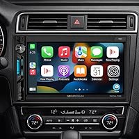 Vista 2 de Soundstream Estéreo de Coche Doble DIN VRCPAA-7DRM – Unidad principal Apple CarPlay y Android Auto de 7 pulgadas, estéreo Bluetooth para coche, AUX