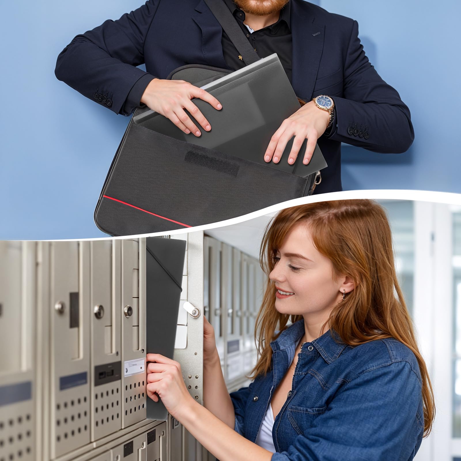 FRETONBA Teczka Pocztowa A4 Do Szkoły, Zbiorcza 10 Sztuk, Teczka Z Elastycznym Zapięciem, Segregator A4 Z Materiału Pp, Wytrzymały I Trwały, Na Dokumenty, Czarny