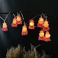 Vista 10 de Guirnalda de luces de vaca de Pascua de 5.4 pies, 10 luces LED de hadas de vaca de Navidad, funciona con pilas para decoración del hogar, fiesta