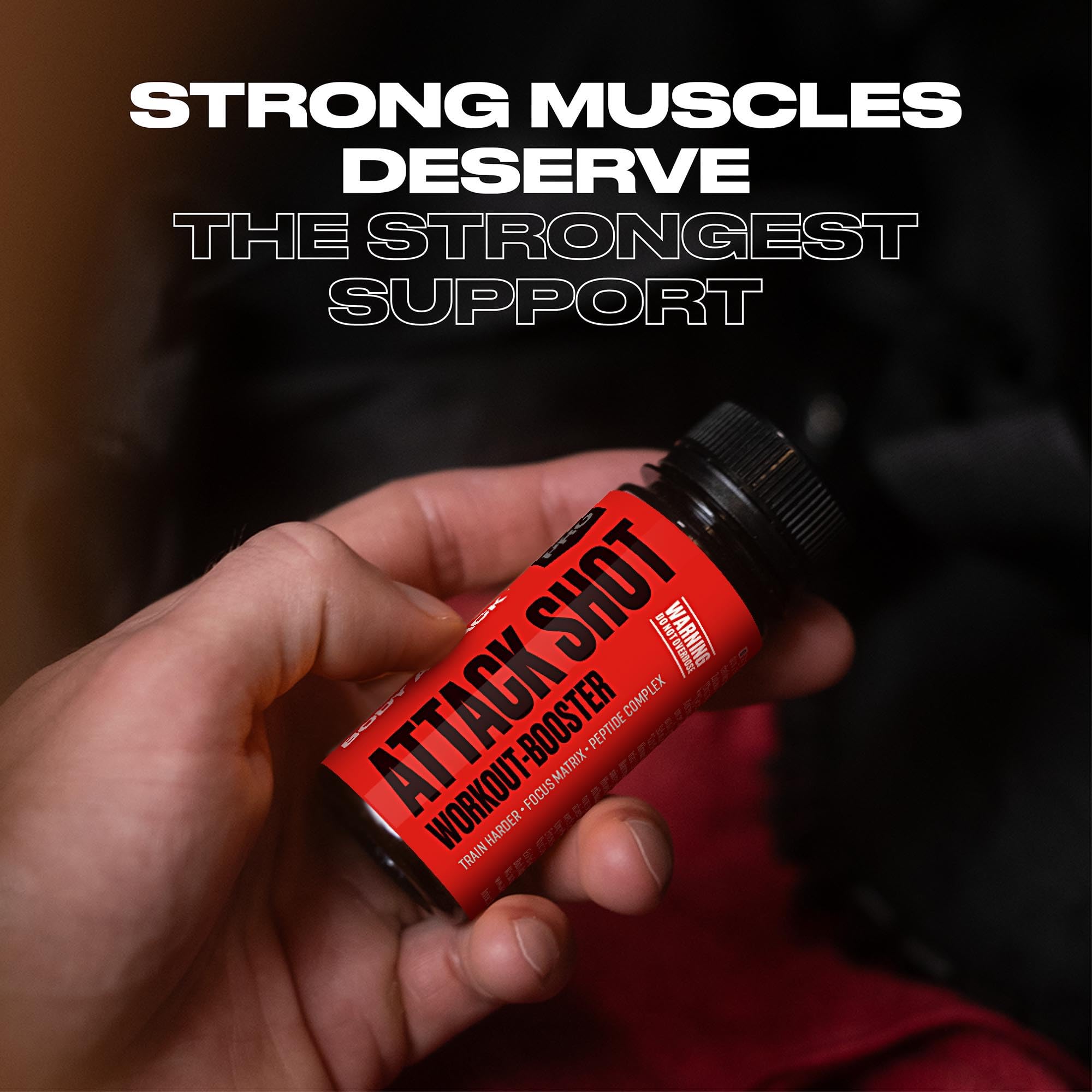 Body Attack Pre Workout Booster Shot - Grapefruit - 20 x 60 ml - Attack Shot mit Koffein, Taurin, Beta-Alanin, L-Tyrosin & L-Citrullin - Energy Drink to go für intensive Workouts