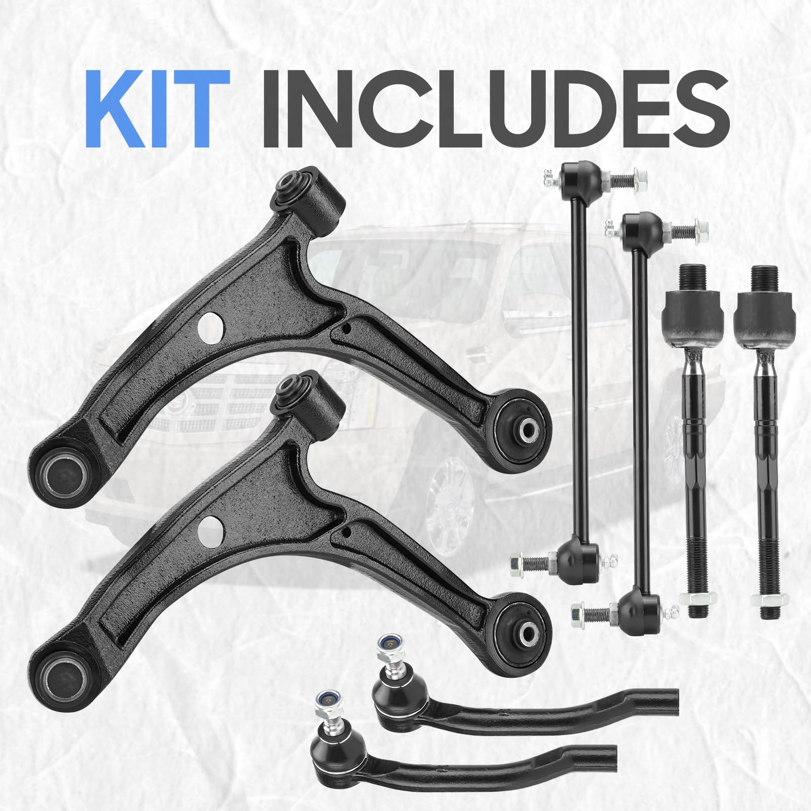 BOXI 4-Piece Front Inner & Outer Tie Rod Set For Acura MDX 2001-2006 & Honda Pilot 2003-2008