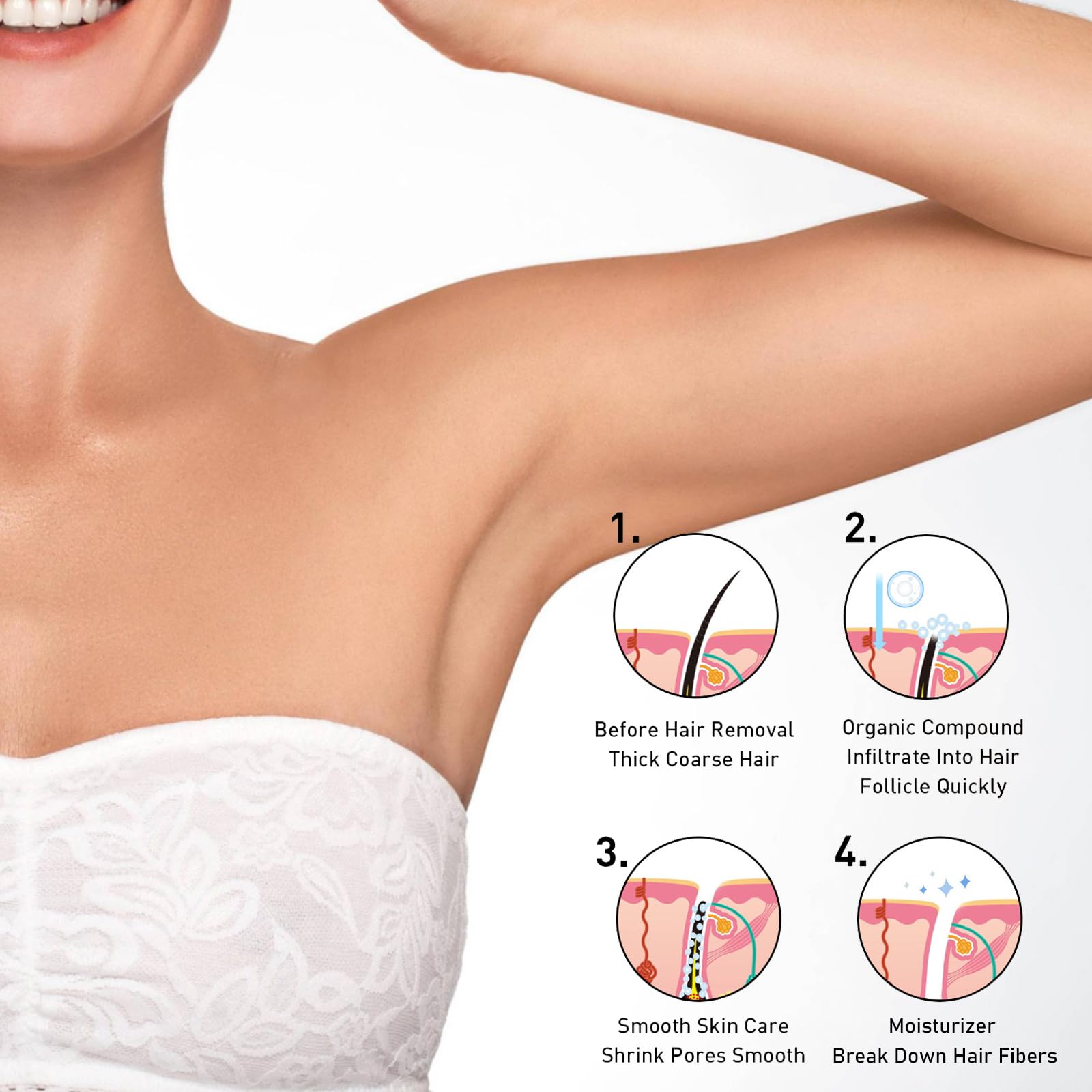 Perlas de Cera Depilatoriam, Cera Depilatoria en Perlas, Kit de Cera Avanzado Sin Bandas, Profesional Perlas de Cera Depilatoria Caliente, Cara, Cuerpo, Bikini, y Depilación Íntima Rosa