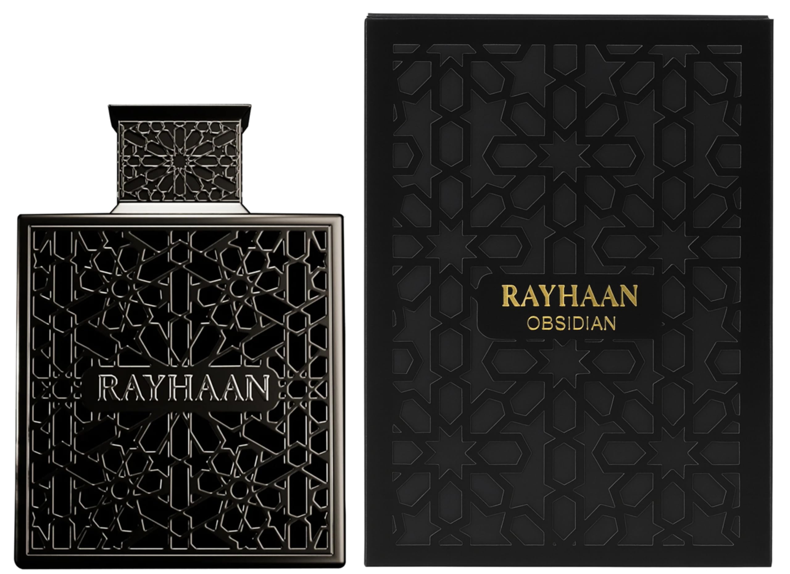 Rayhaan Obsidian - Woody, Spicy, Amber, Masculine - Eau de Parfum-Long-Lasting Fragrance for Men, 3.4 Ounce / 100 ml